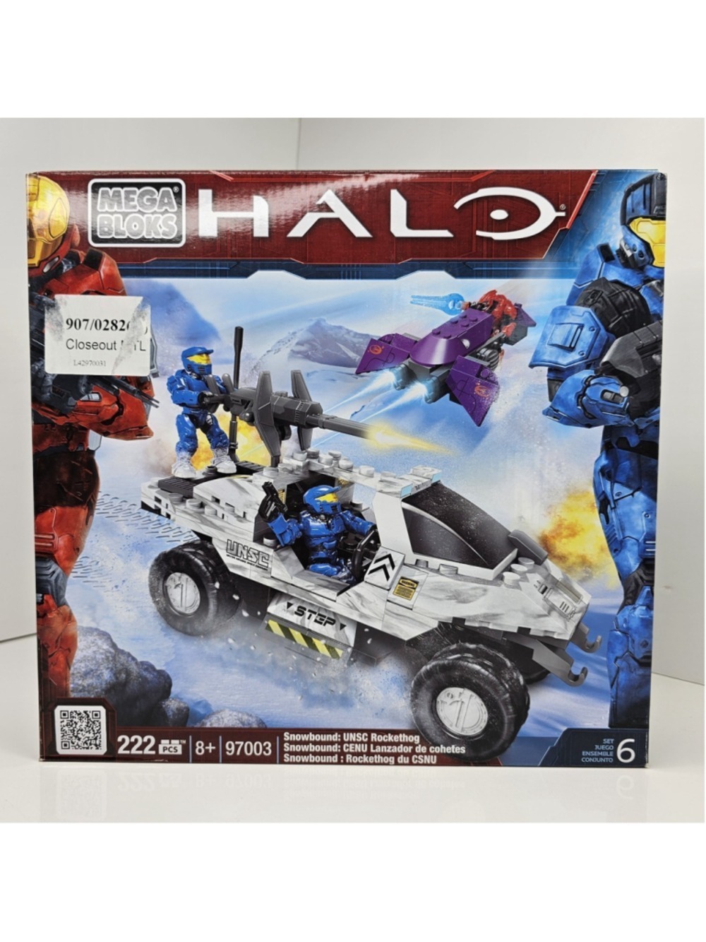 SEALED Halo Mega Bloks Snowbound: UNSC Rockethog 97003 Retired. Made In Canada!